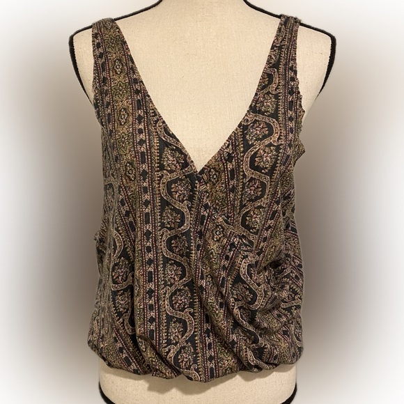 We the Free Women's Your Twisted Crop Tank Multicolor Brown Black Top New medium - Picture 4 of 14